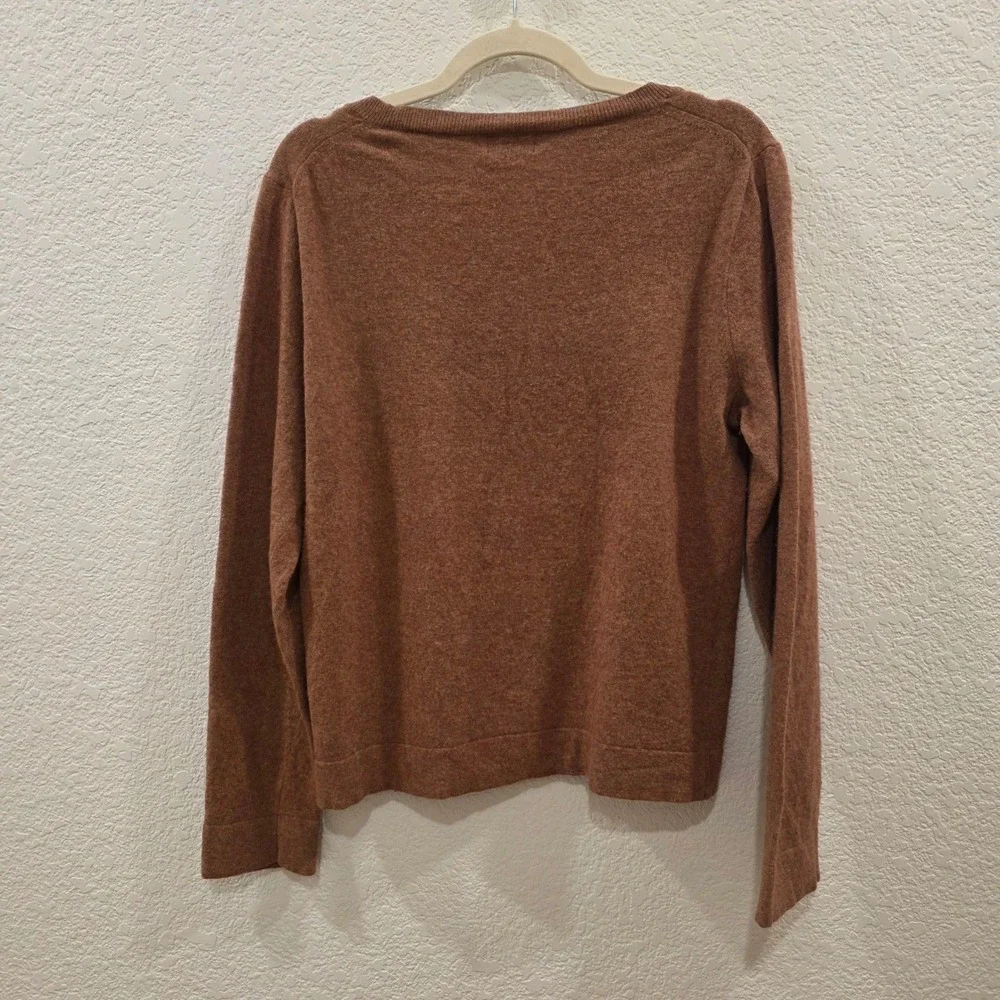 J.Crew Teddie Sweater Womens XL Brown Merino Wool Cotton Blend Crewneck Casual